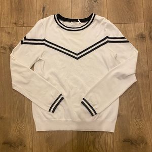 Varsity stripe white sweater size large